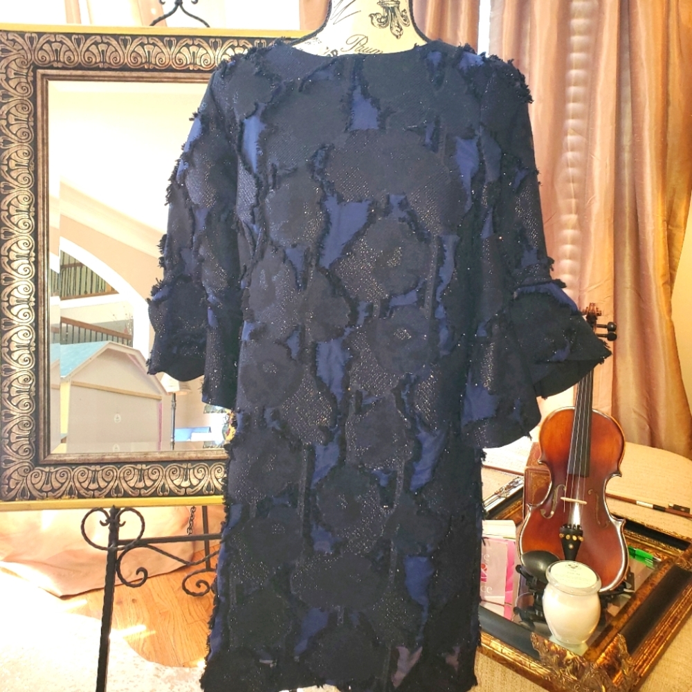 Badgley Mischka Metallic textured Dress